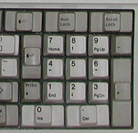 IBM PC鍵盤の10キー部の写真