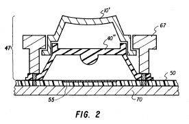 A modern rubber dome mechanism, cited from US Patent, 4,500,758.