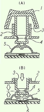 Rubber dome mechanism, cited from Japanese patent, H5-325718.