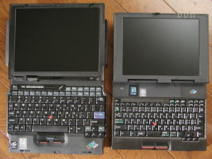 （左）ThinkPad s30、（右）ThinkPad 701C